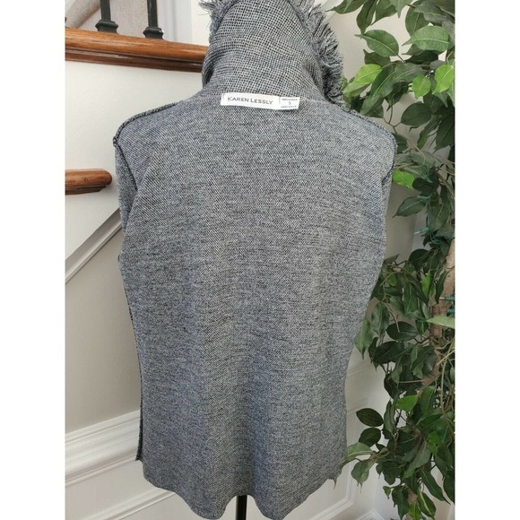 Karen Lessly Women's Gray 100% Acrlic Long Sleeve Collared Casual Jacket - Picture 7 of 10